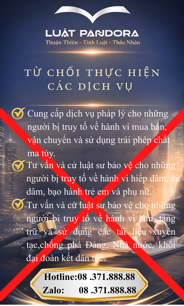 TỪ CHỐI THỰC HIỆN CÁC DỊCH VỤ 